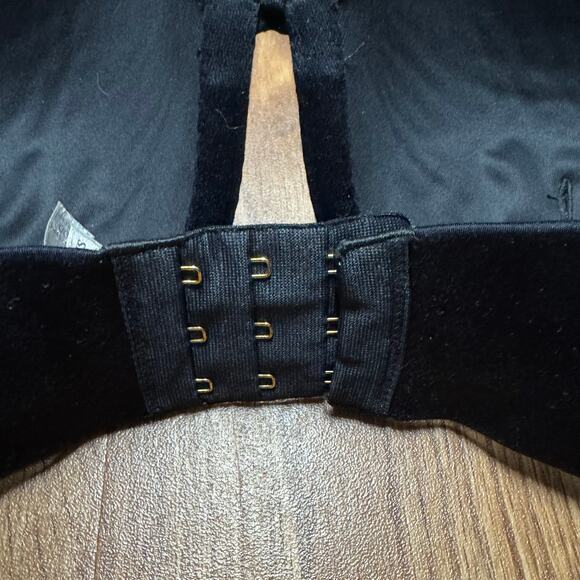 Victorias Secret Black Satin Strapless Push Up Bra Underwire Size 34DD - Picture 4 of 6